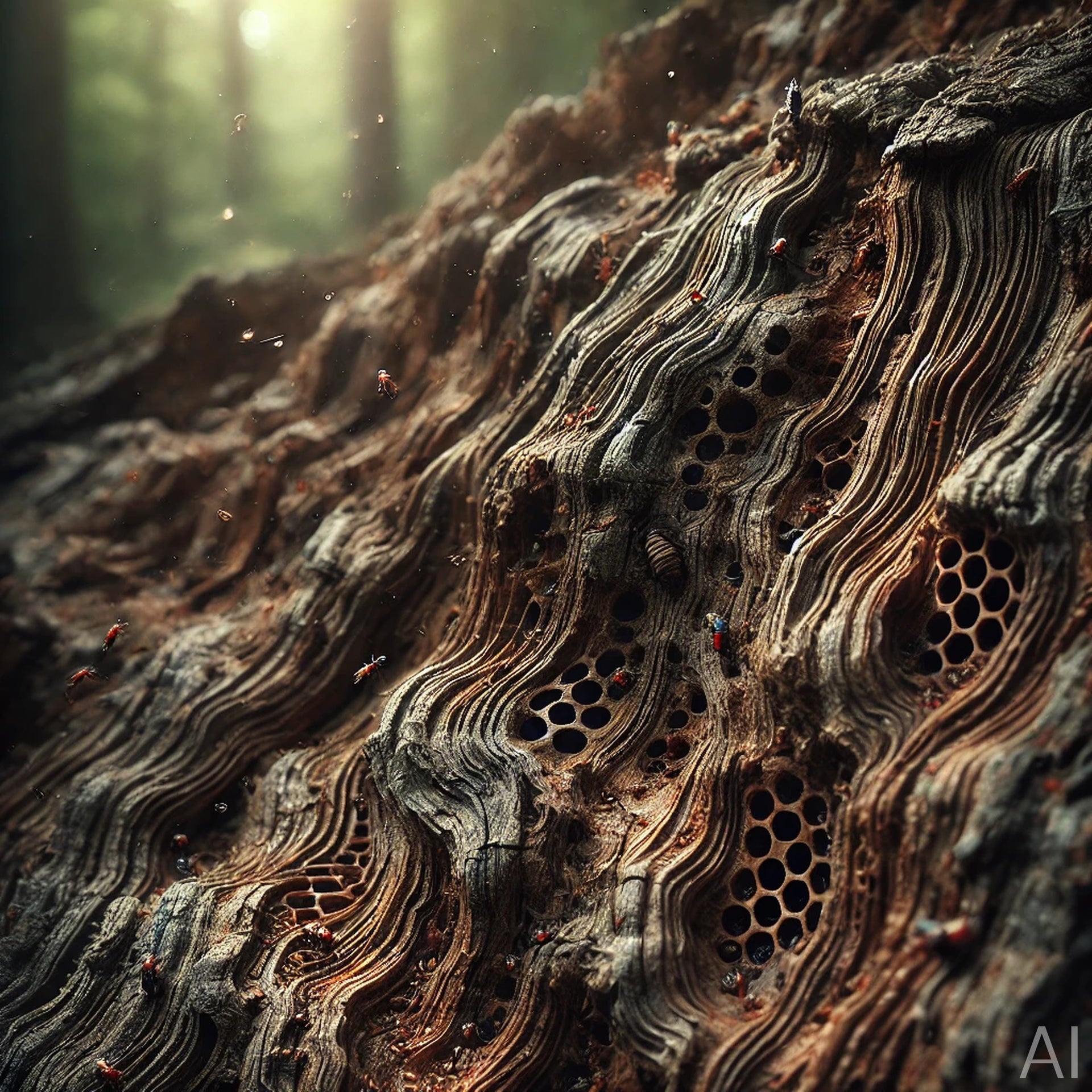 Barktrees – 5 Forest Texture & Light-Based JPG Artworks (ZIP File Download)
