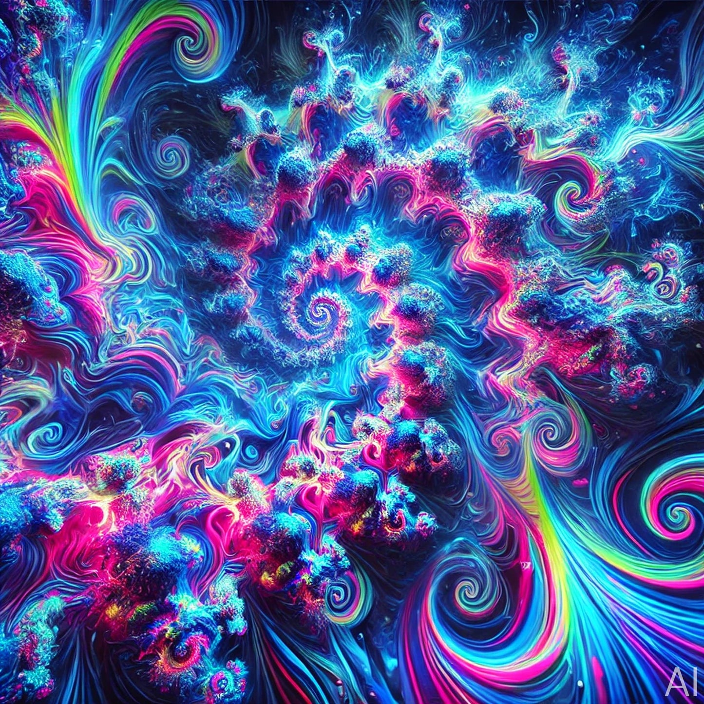 Psychedelic Color Storm – USB + Digital Download (5 Vibrant Fractal Art Prints)