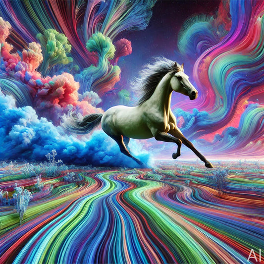 Panicked Horse & Tornado Realms – USB + Digital Download (5 Surreal Stormscape Art Prints)