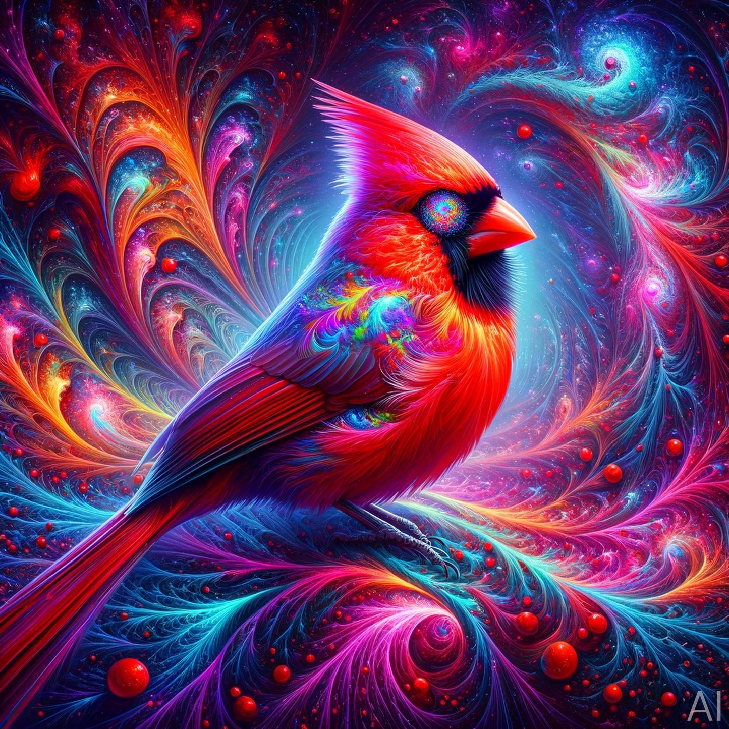 Cardinals – 5 Abstract Bird JPG Artworks (ZIP File Download)