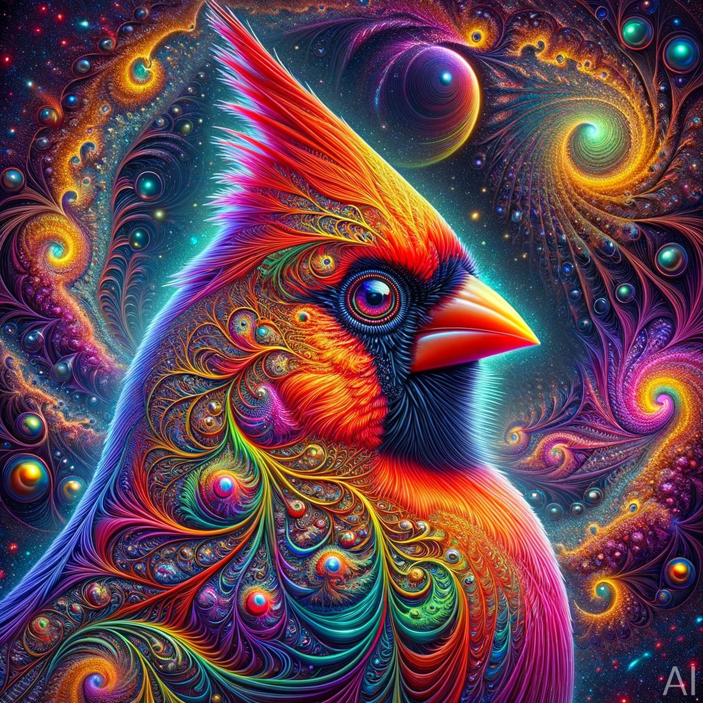 Cardinals – 5 Abstract Bird JPG Artworks (ZIP File Download)