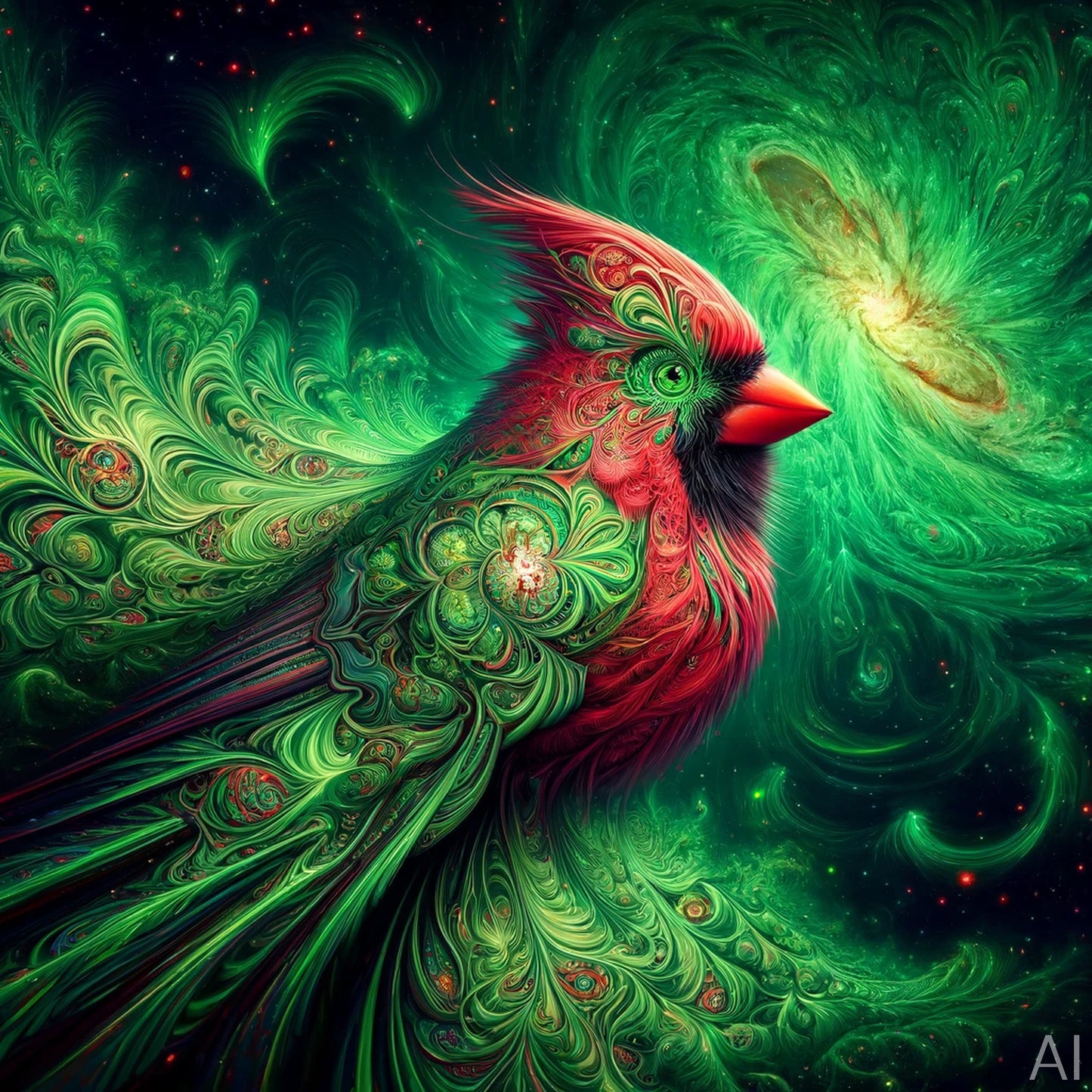 Cardinals – 5 Abstract Bird JPG Artworks (ZIP File Download)