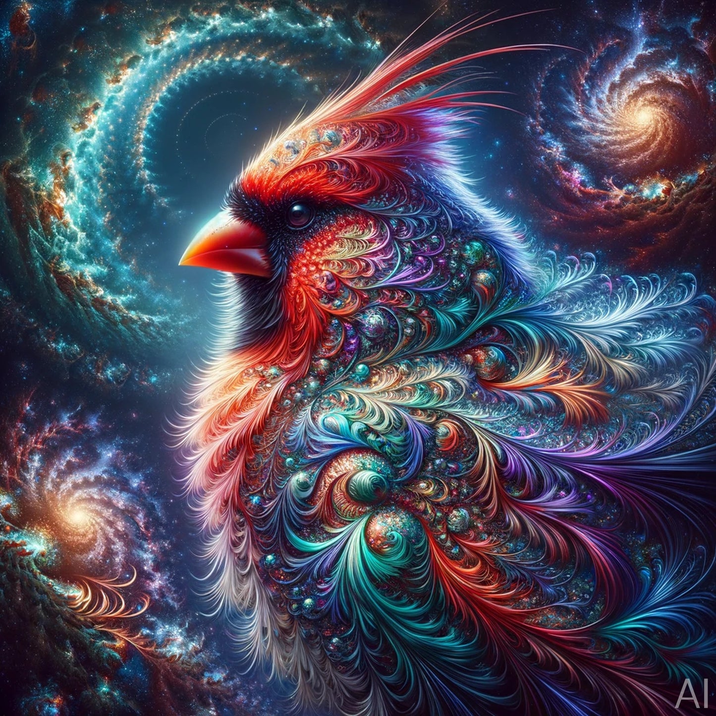 Cardinals – 5 Abstract Bird JPG Artworks (ZIP File Download)