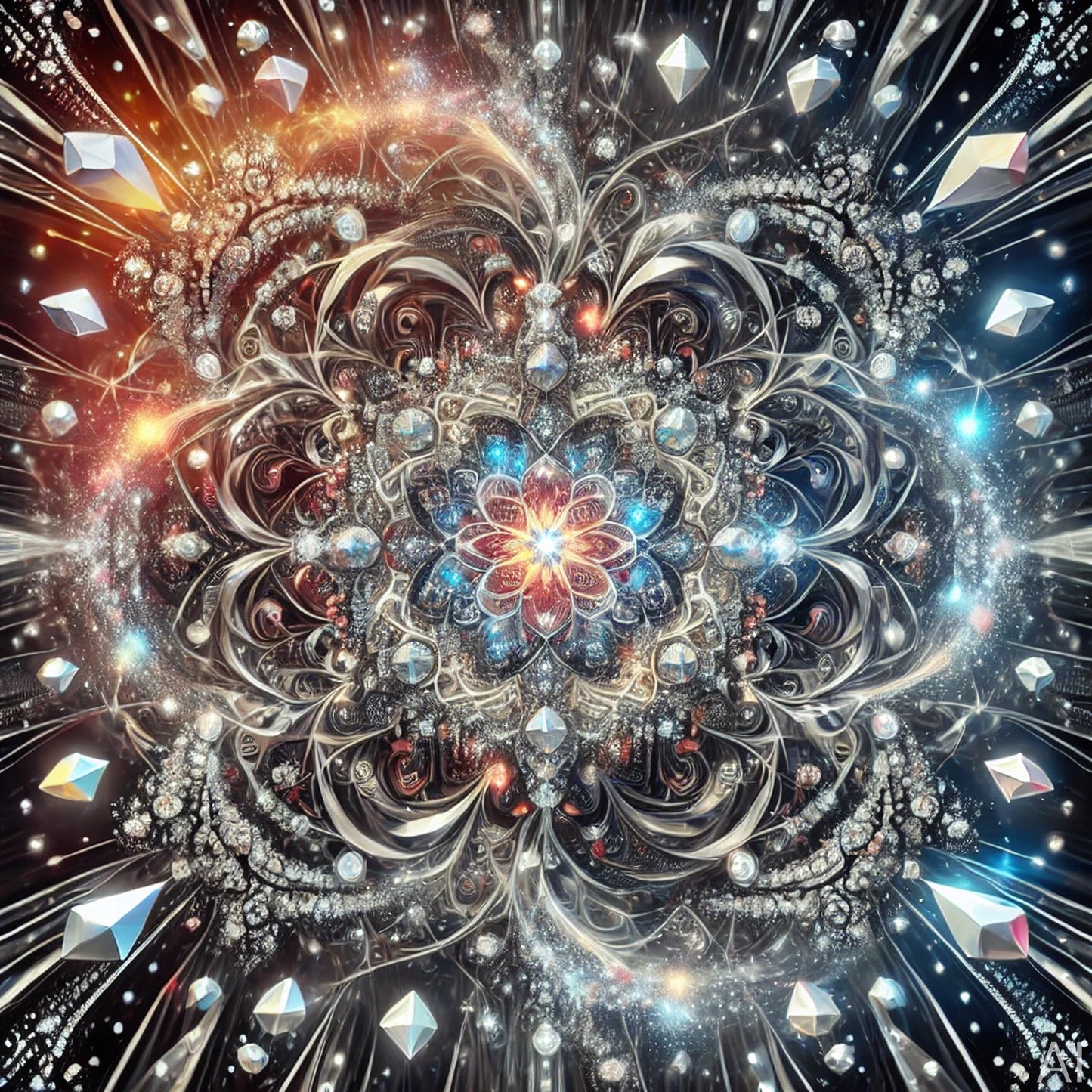 Crystal Mandalas – 5 Elegant Fractal Art Prints on USB Drive + Instant Digital Download