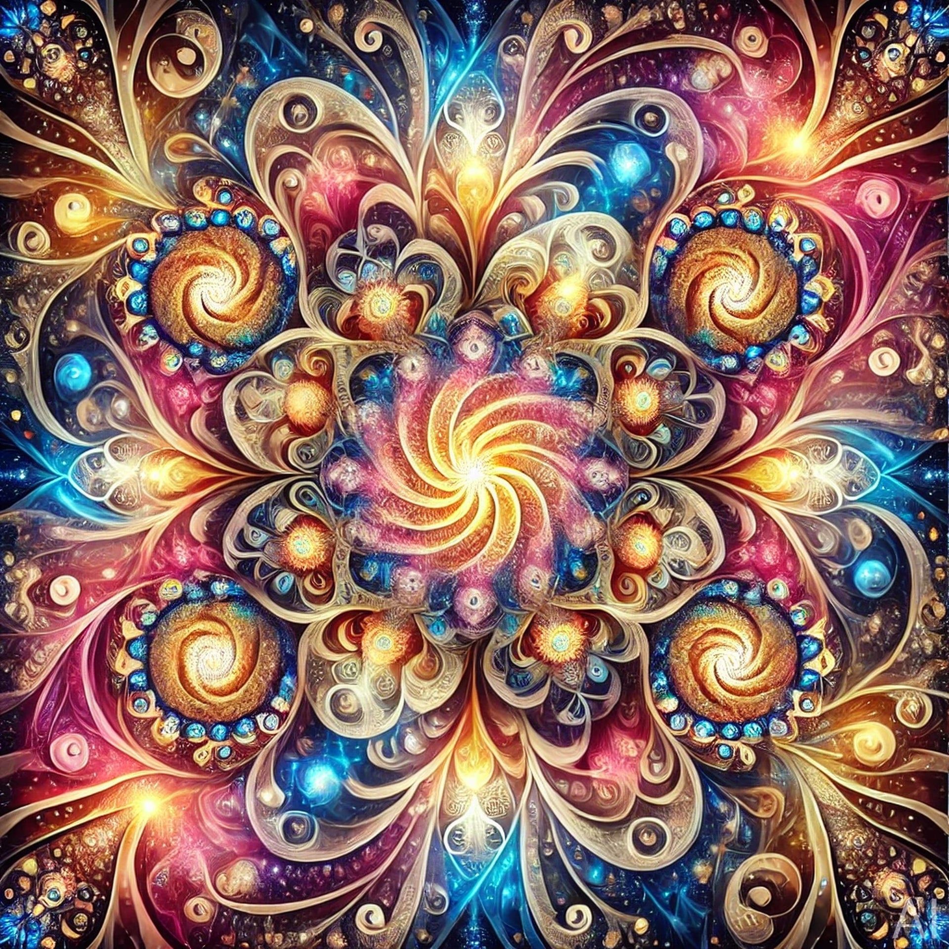 Staircase Mandalas – Psychedelic Spiral Geometry Art (5 High-Resolution JPGs)