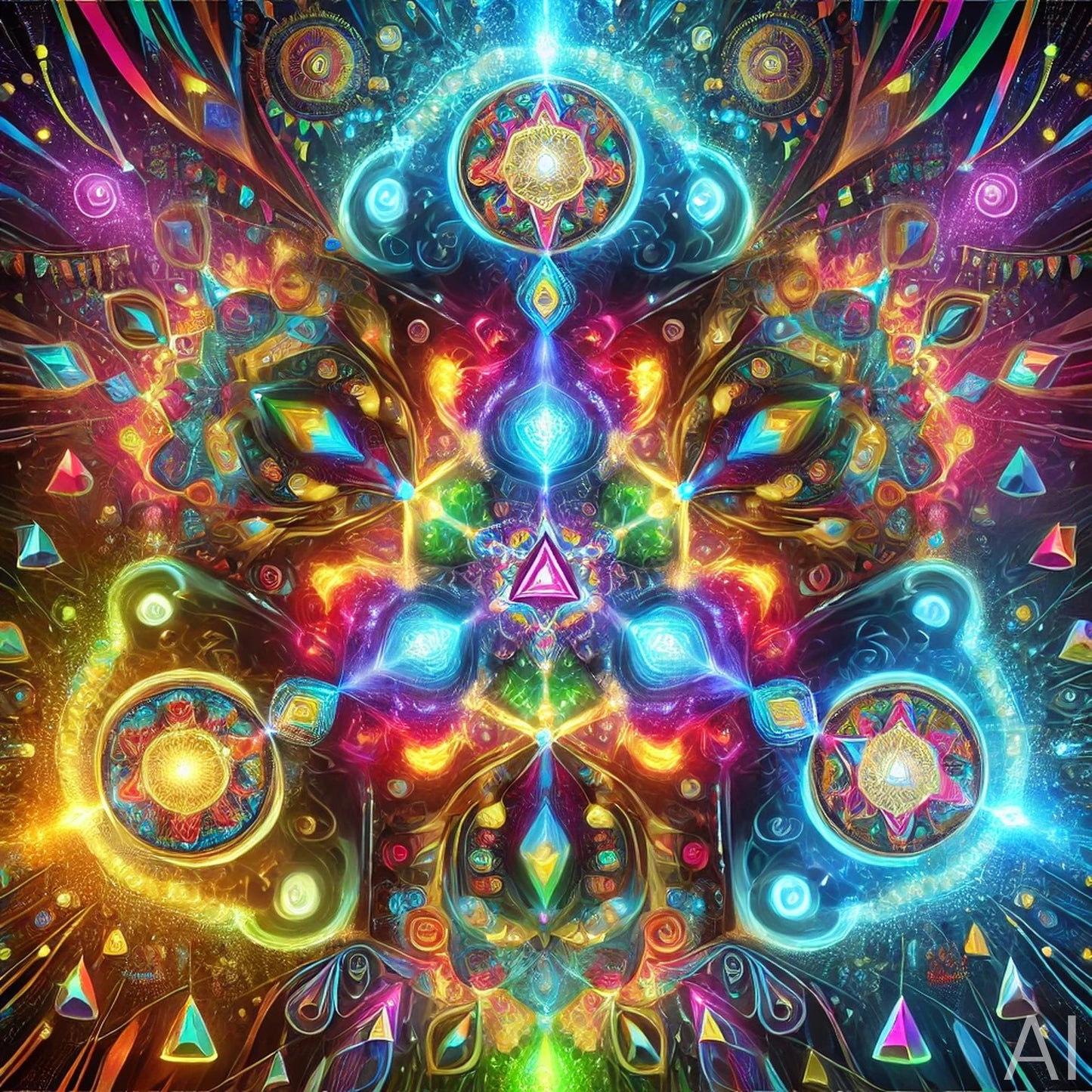 Kaleidoscopic Mandalas – 5 Psychedelic Abstract Art Prints on USB Drive – Shipped Physical Product + Instant Download