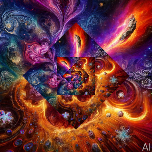 Space Grid Kaleidofractal – USB + Digital Download (5 Sci-Fi Kaleidoscope JPG Art Prints)
