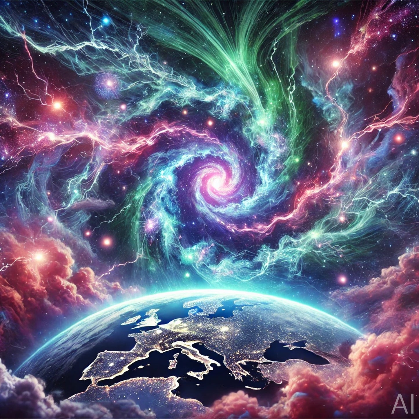 Aurora Skies – 5 Northern Lights & Cosmic Earth JPG Artworks (ZIP File Download)