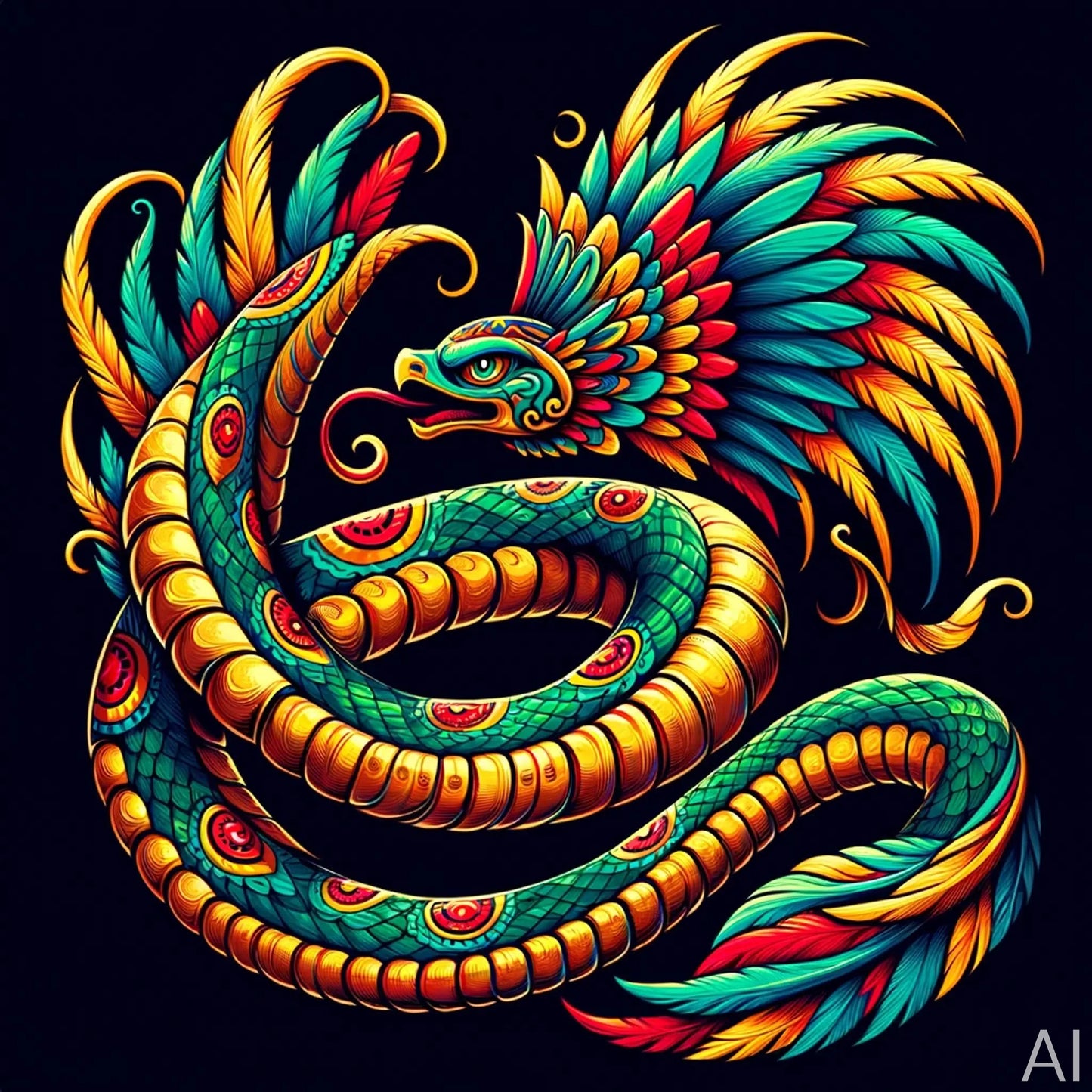 Quetzalcoatl & Mandalas – USB + Digital Download (5 Mythic Energy Art Prints)