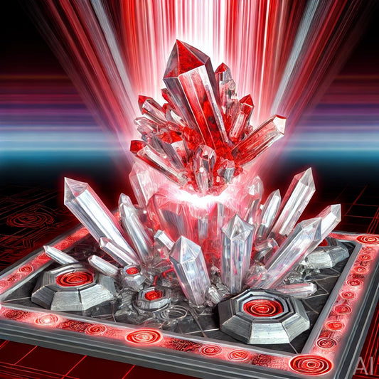 Crystal Kat – 5 Mystical Red Crystal Cat Digital Art Prints (High-Resolution ZIP Download)