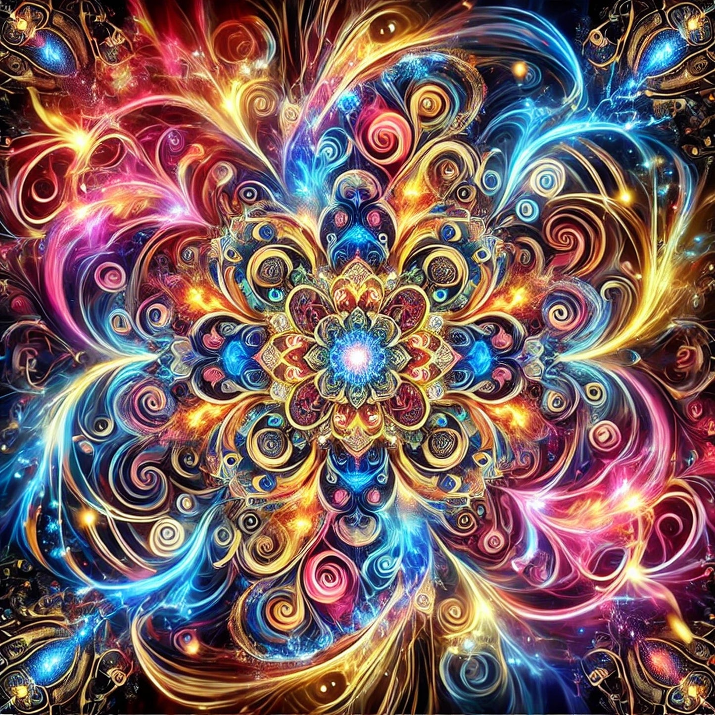 Crystal Mandalas – 5 Elegant High-Resolution Fractal Prints | Instant Digital Download (JPG Format)