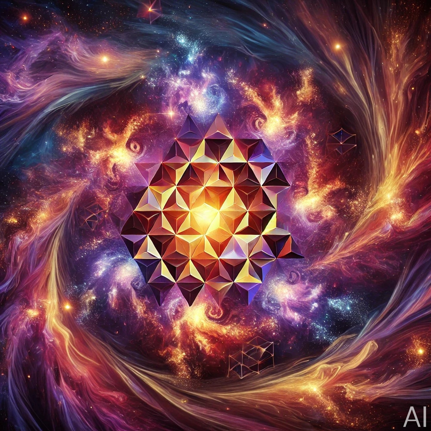 Space Grid Kaleidofractal – USB + Digital Download (5 Sci-Fi Kaleidoscope JPG Art Prints)