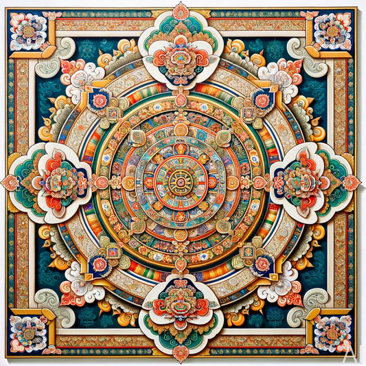 Tibetan Mandala Collection – 5 Sacred Geometry Prints | Instant Digital Download (JPG Format)