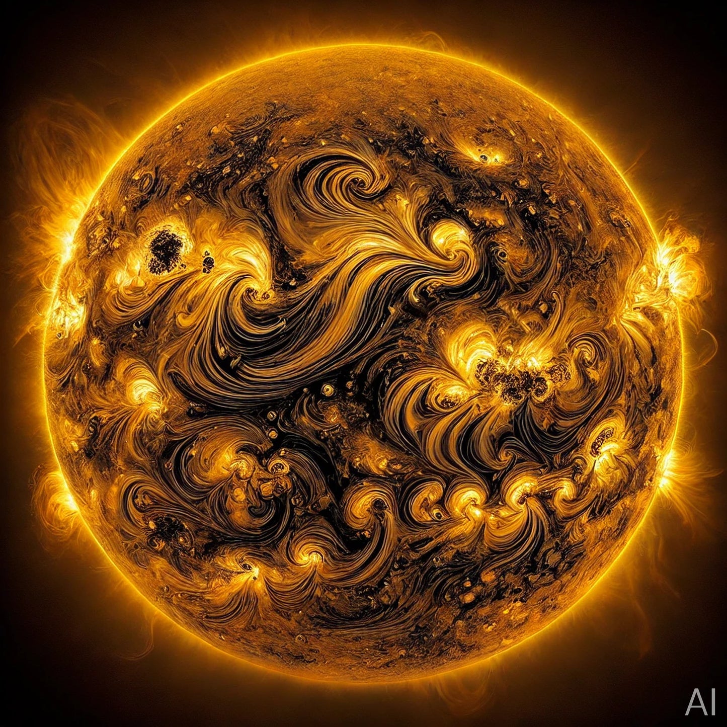Solar Inferno – 5 Abstract Sun-Themed Digital Artworks (Instant Download, JPG Format)