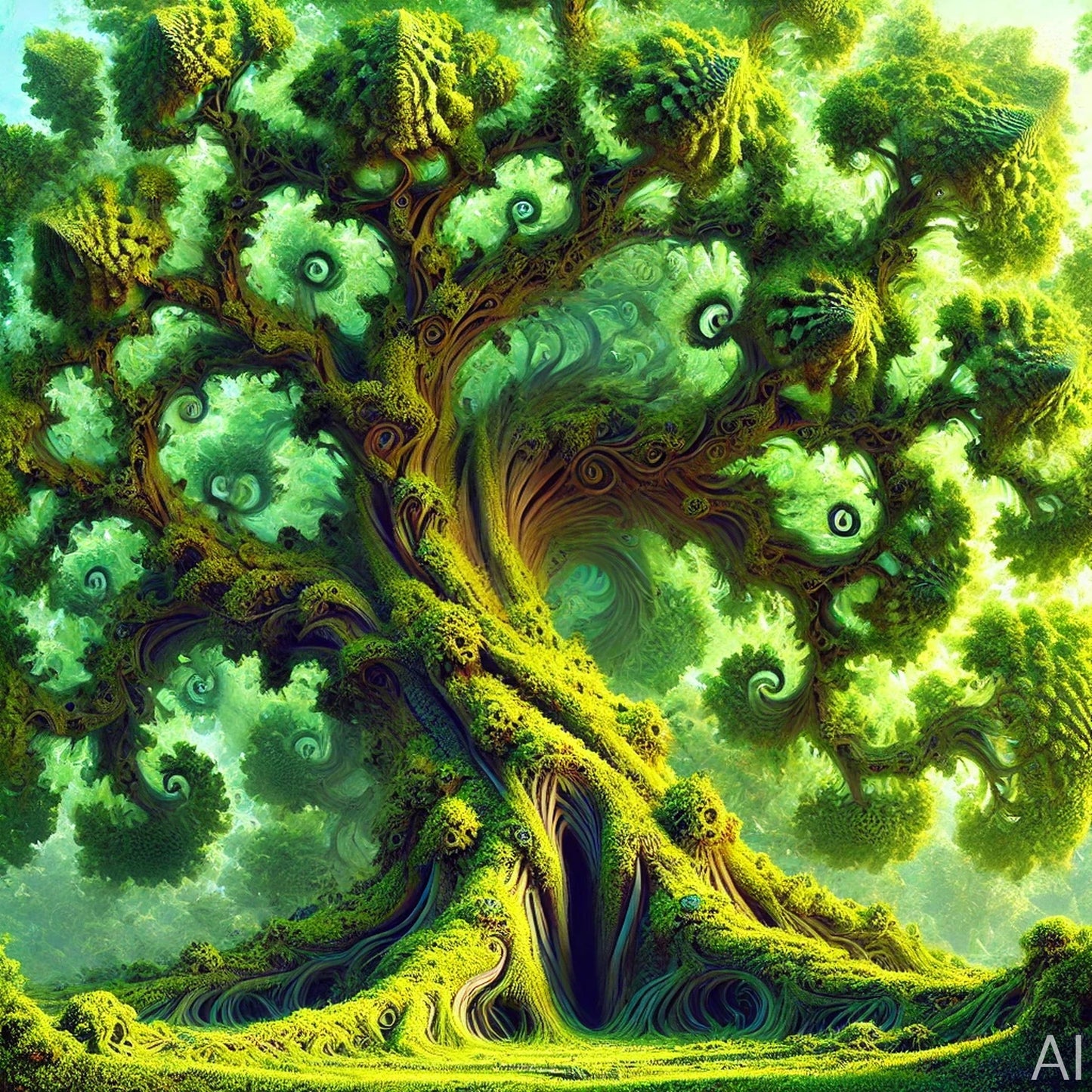 Sacred Spiral Trees – 5 Mathematical Nature Prints | Instant Digital Download