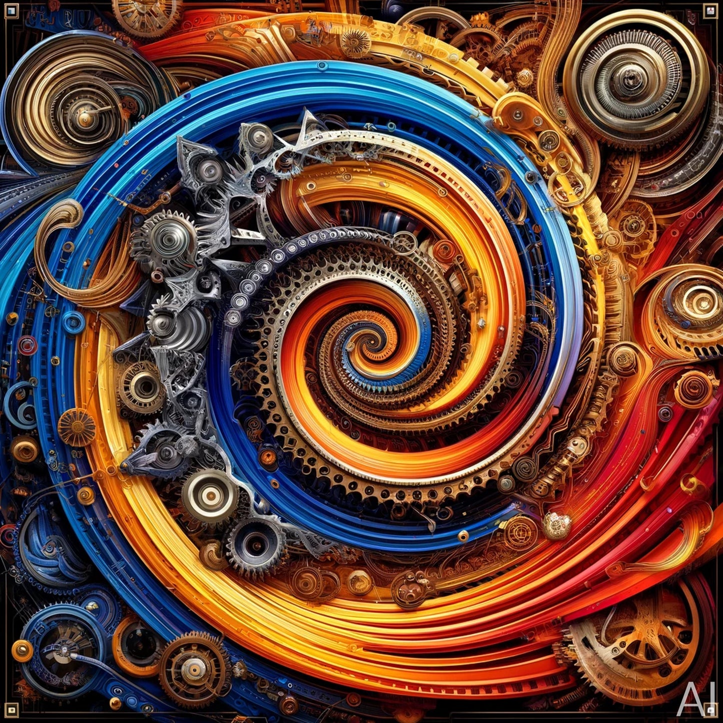 Rubik's Borg Cube – USB + Digital Tech Fractal Art (5 Sci-Fi JPG Prints)